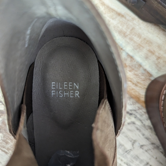NWOT Eileen Fisher Suede Bootie Brown Size 8.5 - Picture 8 of 9